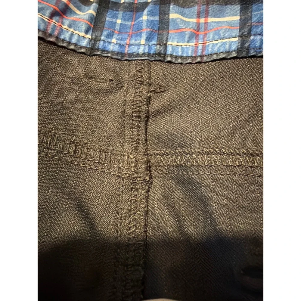 Lululemon Mens ABC Cargo Shorts Grey Pinstripe Size 36 Zipper Pockets Hiking